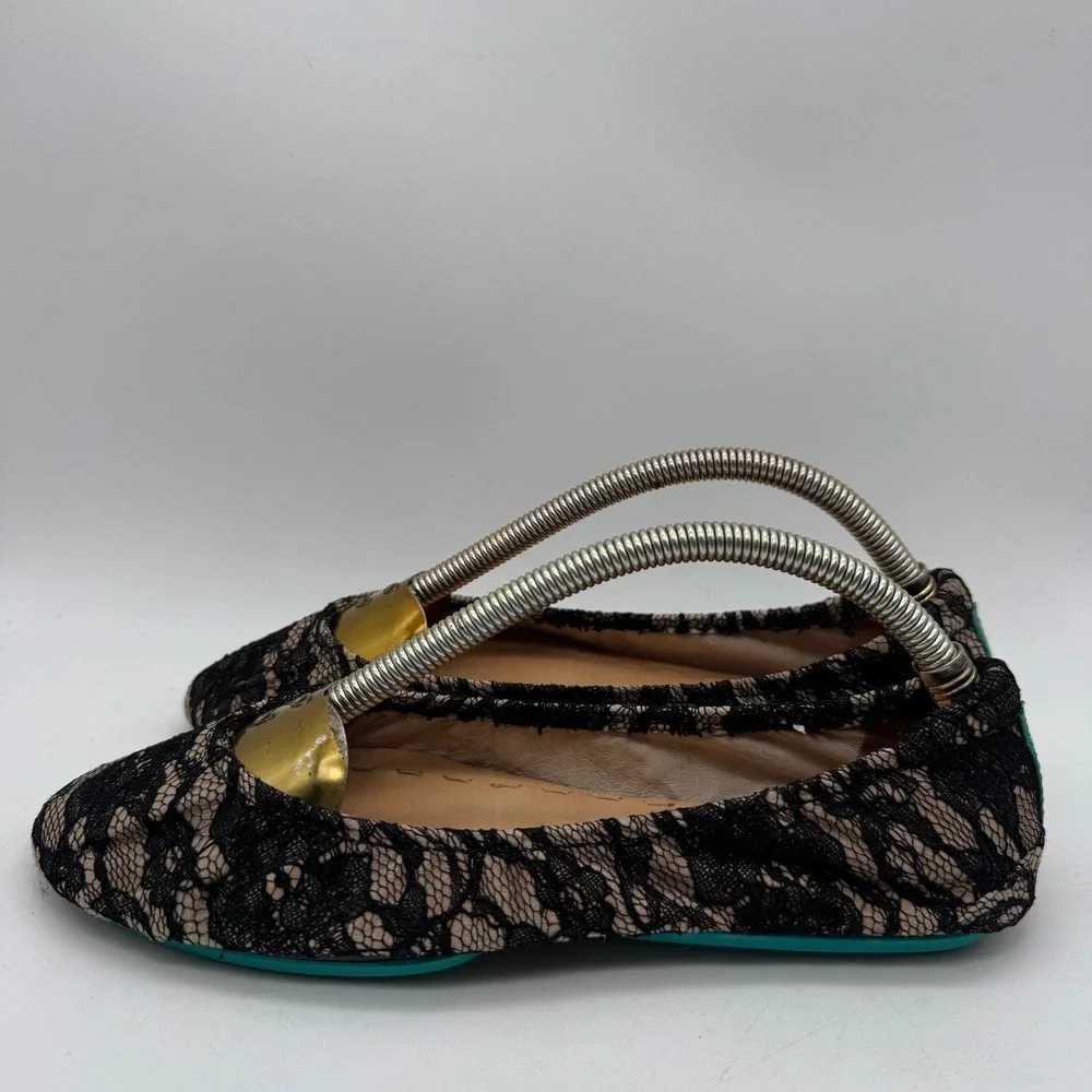 Tieks by Gavrieli Midnight Lace Black Floral Ballet Flats Womens Size 7 Foldable
